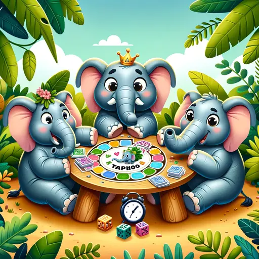 A group of elephants playing ‘Taboo’
